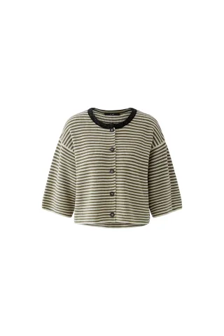 Oui - Strickjacke white green - Gr. - 40