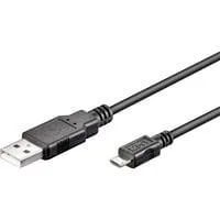 USB 2.0 Kabel, USB-A Stecker > Micro-USB Stecker schwarz, 5 Meter