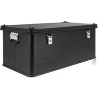 Trucky Allzweckkiste Aluminium Box mit Deckel Schwarz Alukiste 140 Liter Aufbewahrungsbox