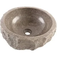 wohnfreuden Aufsatzwaschbecken Erosi Marmor Waschbecken 30 cm grau (Kein Set), NEW-4173