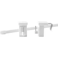 Deco-Raum Vitragenstange mit drehbaren Klemmträgern, Ø 10 mm, 1-läufig, ausziehbar, geklemmt, kein Bohren, Metall-Kunststoff, Komplett-Set