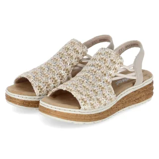 Rieker Sandalen  Beige - Gr. 41 -  Textil