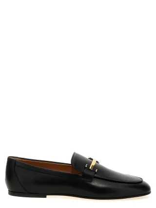 Tod's Schwarze Kalbsleder Slipper