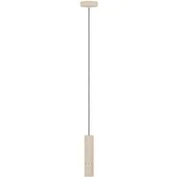 EGLO Hängeleuchte Caminia Hängelampe, beige und gold, Esstischlampe, Pendelleuchte, GU10, LED fest integriert, Hängeleuchte - H110 x Ø6 cm - sandfarben, messing-gebürstet