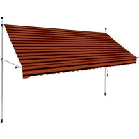 furnicato Markise Einziehbare Handbetrieben 300 cm Orange und Braun (1-St)