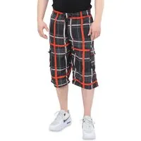 Ben Creek Cargobermudas QL05 3/4 Capri mit Multitaschen, kurze karierte Funktionshose Outdoorhose