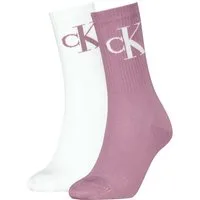 Calvin Klein Jeans Socken CKJ WOMEN SOCK 2P MONOGRAM (2-Paar, 2 Paar) mit extra breitem Bündchen, Cotton-Mix, elastisch