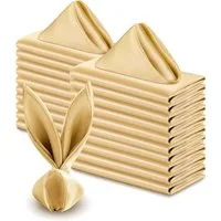 LIANNA Stoffserviette Goldene Servietten 43x43 cm, 20 Stück, waschbar, (Set, 20 St., Goldene Servietten 43x43 cm, 20 Stück, waschbar)
