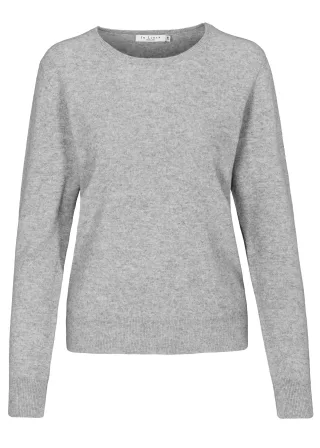 IN LINEA - NOS Pullover, Rundhals 808 FLANELL MEL - Gr. - 38