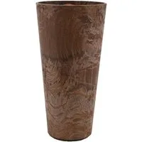 Artstone Blumenkasten Pflanztopf CLAIRE Übertopf Vase Pflanzgefäß Drainagesystem H 26 Braun