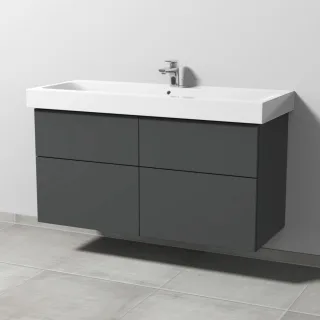 Sanipa 3way Waschtischunterbau zu Geberit iCon Waschtisch mit 4 Auszügen, Anthrazit-Matt SM65522