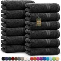 NatureMark Gästehandtuch Gästetuch 500gsm, 100% Baumwolle (12-St), Gästehandtuch Premium Qualität, 30x50cm, Schwarz