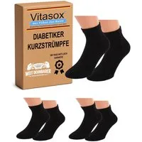 Vitasox Kurzsocken für Diabetiker im 2er Set, ohne Gummi und ohne Einschneiden (2-Paar) mit weichem und dehnbarem Komfortbund