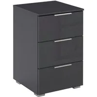 OTTO home Nachtkommode Nachttisch Nachtschrank Nachtkonsole AGORDO mit Glasfront (in zwei Griff-Farben, Breite 40 cm), mit 3 geräumigen Schubladen für viel Stauraum MADE IN GERMANY