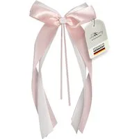 white & ivory Dekoobjekt Autoschleifen Hochzeit mit Rose + extra langem Befestigungsband (25 St)