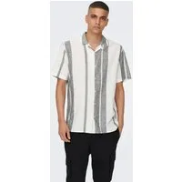 ONLY & SONS Kurzarmhemd ONSCAIDEN SS STRIPE LINEN RESORT NOOS
