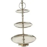 BOLTZE GRUPPE GmbH Dekoetagere Etagere Flaire 3 Ebenen Aluminium H 48cm Ø 30cm silber