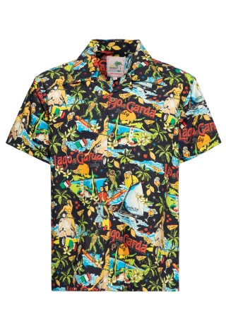 King Kerosin Herren Hawaiihemd Lago di Garda