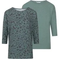 ONLY T-Shirt Damen Top ONGLAMOUR Regular Fit 3/4 Ärmel (2-tlg) Basic 3/4 Arm Shirt mit Rundhalsausschnitt