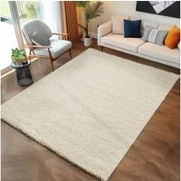 Carpettex Hochflor-Teppich Unicolor - Einfarbig, Läufer, Höhe: 30 mm, Einfarbig Shaggy Teppich Wohnzimmer Langflor versch. farben und größen