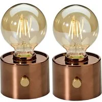 Northpoint LED Nachttischlampe Vintage Akku LED Tischlampe mit USB-C dimmbar