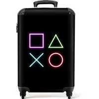NoBoringSuitcases.com© Kinderkoffer Gaming - Neon - Jungen - Schwarz - Kind 55x35x20cm, 4 Rollen, Kinder Koffer Klein, Trolley Handgepäck, Reisekoffer
