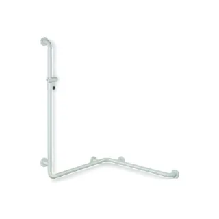 Hewi 801 Duschhandlauf 801.35D22098 2 x 762 x 1250 mm, signalweiß, mit Brausehalterstange, antimikrobiell