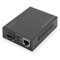 Gigabit PoE Medienkonverter, RJ45 / SFP, PSE schwarz