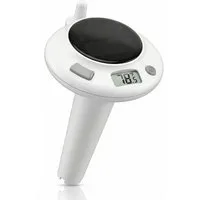 BEARWARE Schwimmthermometer Solar Poolthermometer, Schwimmthermometer Temperaturanzeige, Funk, Set 1-tlg., 3-in-1 Set: Basisstation (DCF-Uhr/Wecker), Pool-Schwimmer, Außensensor, Wassertemperatur, Solarpanel, USB-C, Display, digital, für Whirlpool