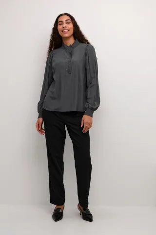 Langarm-Bluse Regular fit Black Oyster