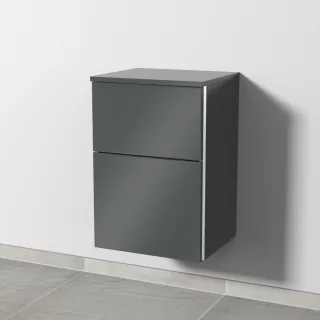 Sanipa 3way Unterschrank mit 2 Auszügen, Anthrazit-Glanz, BS14479 BS14479