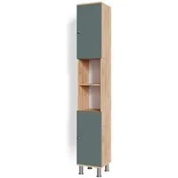 Vicco Hochschrank Fynn, Grün/Goldkraft Eiche, 30 x 190 cm (1-St)