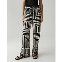 OPUS PANTS Stoffhose MALOTTA ABSTRACT mit Schlitzdetail am Saum