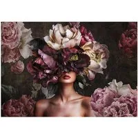 Wallarena Fototapete Frau Blumen - Mehrfarbig - Klassisch - Vlies - Schlafzimmer, glatt, (3 St), 150x105cm