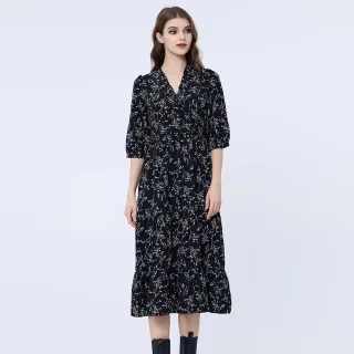 Kleid mit Liberty-Print in Herzform und Rüschenausschnitt