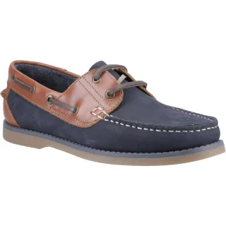 Hush Puppies Wilson Leder Herren Bootsschuhe Navy/Tan