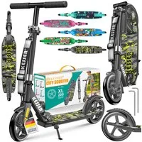KESSER Scooter Citysooter mit Hinterradbremse & rutschfeste Trittfläche, Kinderroller bis 100kg & 185cm Körpergröße, klappbar höhenverstellbar