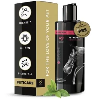 Peticare Anti-Parasiten Pferde-Shampoo gegen Milben Flöhe Pilz, lindert Juckreiz