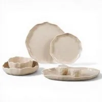 EKA Geschirr-Set Angles Beige Teller-Set (27-tlg), Porzellan