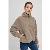 OXMO Plüschjacke OXTonje Kuschelige Teddyjacke mit Stehkragen