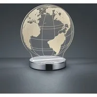 Reality Leuchten LED Tischleuchte Globe, Farbwechsel, LED fest integriert, Farbwechsler, Tischlampe, Weltkugel Design, Acrylplatte, Lichtfarbe einstellbar