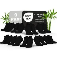 MEDOLY Sneakersocken Bambus Sneaker-Socken gegen Schweißfüße, mit 70% Viskose (9 Paar) aus Bambus-Zellstoff, ohne störenden Gummibund