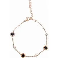 Brise Schmuck Edelstahlarmband Filigranes Damenarmband mit funkelnden Strass-Akzenten, Filigran, mit Strass und Verlängerungskette