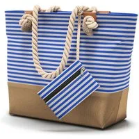 furora HOLIDAY Strandtasche Badetasche mit Reißverschluss & 2x Innentaschen, Beach Bag XXL