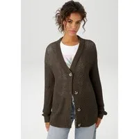 Aniston CASUAL Strickjacke mit trendigem Lochstrick-Muster