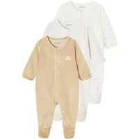 vertbaudet Schlafanzug Baby Samt-Strampler BASIC 3er-Pack