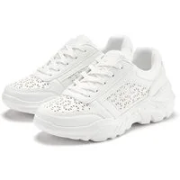 LASCANA Sneaker Freizeitschuh, Halbschuh mit kleinen Cut-Outs und Chunky Sohle VEGAN