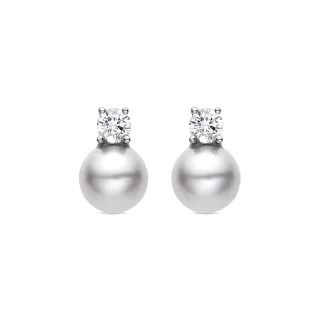 Luxenter 925 Sterling Silber Ohrringe mit rhodinierter weißer Perle - Sikon