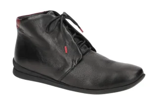 Think 479 Damen Stiefeletten Schwarz sz Kombi Echtleder weich gepolstert flac...