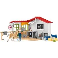 Schleich® Spielwelt FARM WORLD, Tierarzt-Praxis mit Haustieren (42502), Made in Europe
